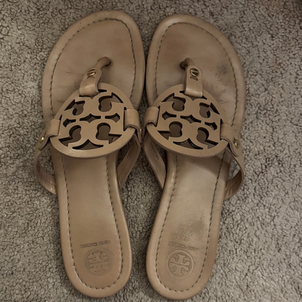 Tory Burch Beige Leather Sandals